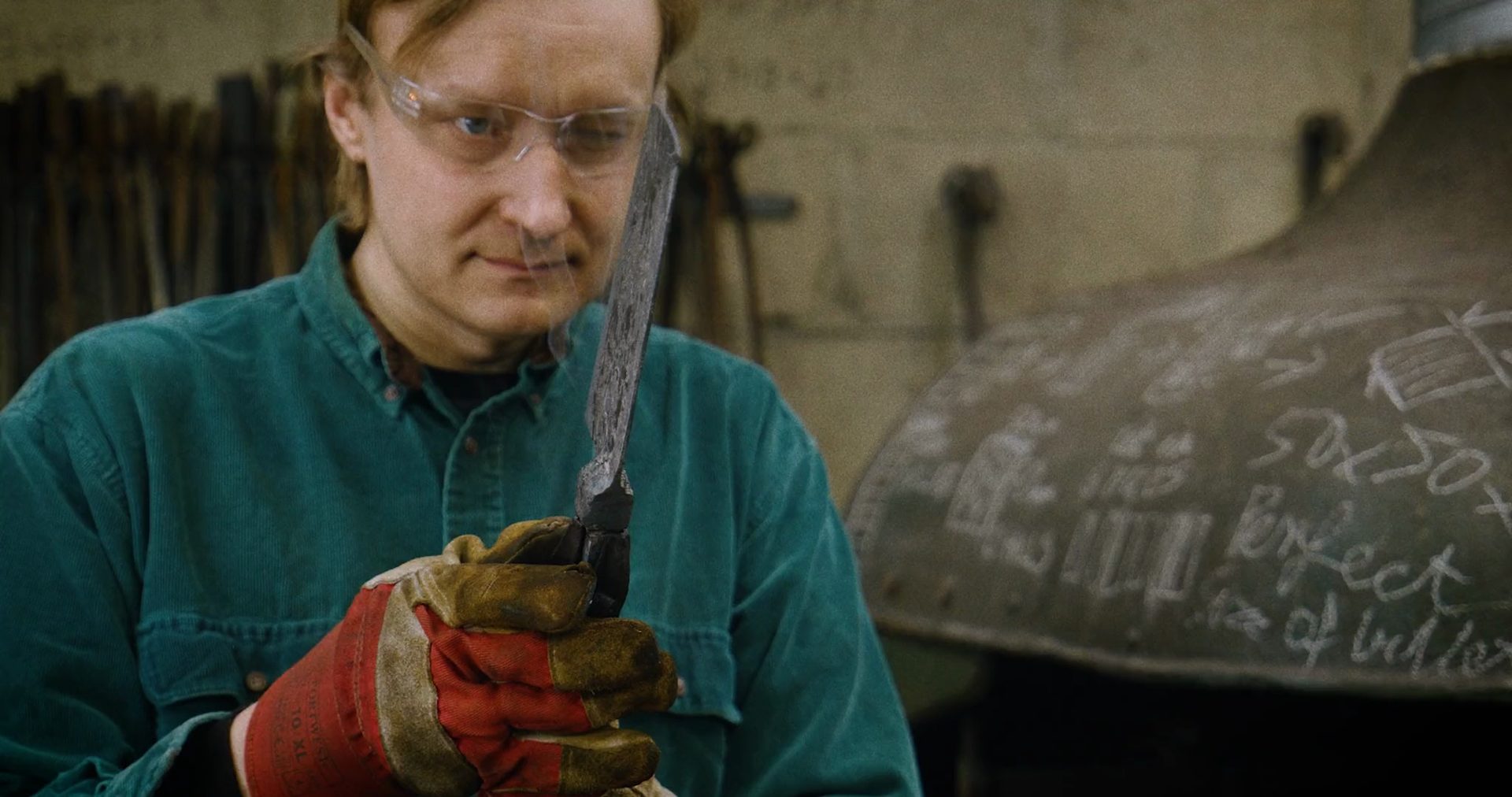 Blacksmith Leszek Sikoń at work in his forge, from the documentary Artisan Blacksmith